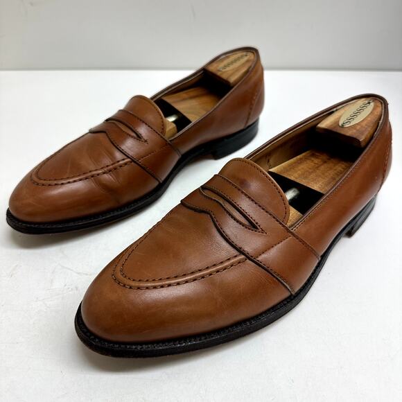VERY GOOD Alden 685 Full Strap Slip-On Penny Loafer (Burnished Tan Calf) 9.5 A/C - Picture 7 of 13